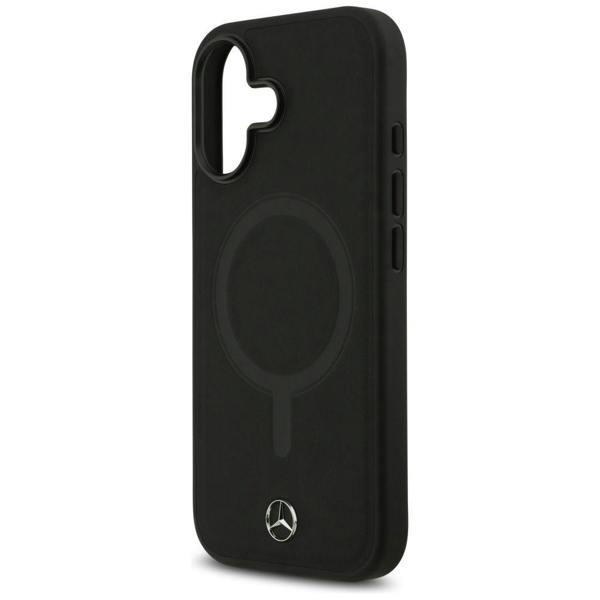 Mercedes Leather Laurel Leaves Stripes MagSafe Case for iPhone 17 Air 6.5" Black - MEHMP17M25RLDLKH