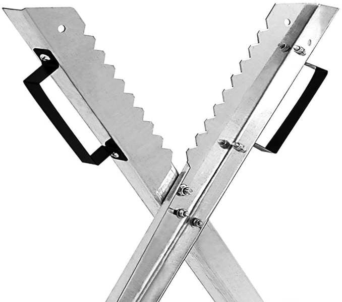 Gr8 Garden Folding Saw Horse Log Holder – Heavy Duty Galvanized Metal Sawing Trestle for Chainsaw Cutting