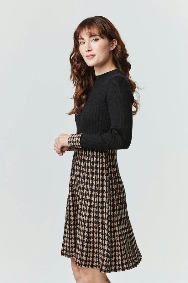 Izabel London Printed Colour Block Knit Dress