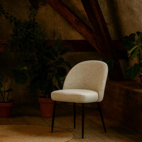 Wyld Haus Montsoreau Upholstered White Curved Backrest Dining Chair