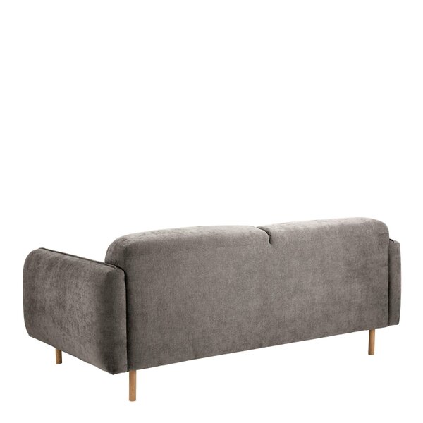Wyld Haus Cambridge  Set of 2 Dusty Brown Fabric Oak Base Sofa 2.5 Seater and 3 Seater
