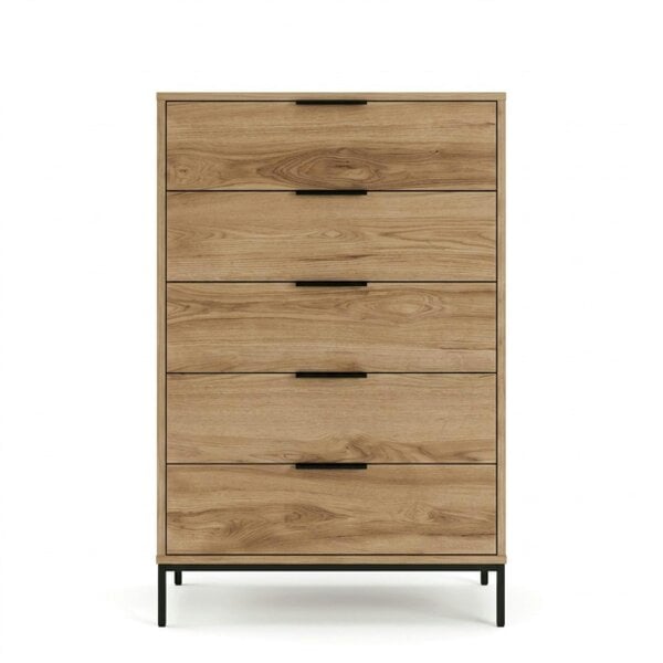 Decortie Mars 5 Drawer Tall Chest of Drawers 70 x 45 x 126.5 cm