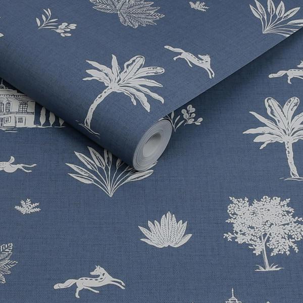 Joules Country House Icons Blue Wallpaper