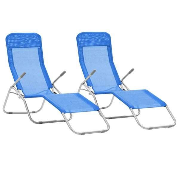 Berkfield Folding Sun Loungers 2 pcs Textilene Blue