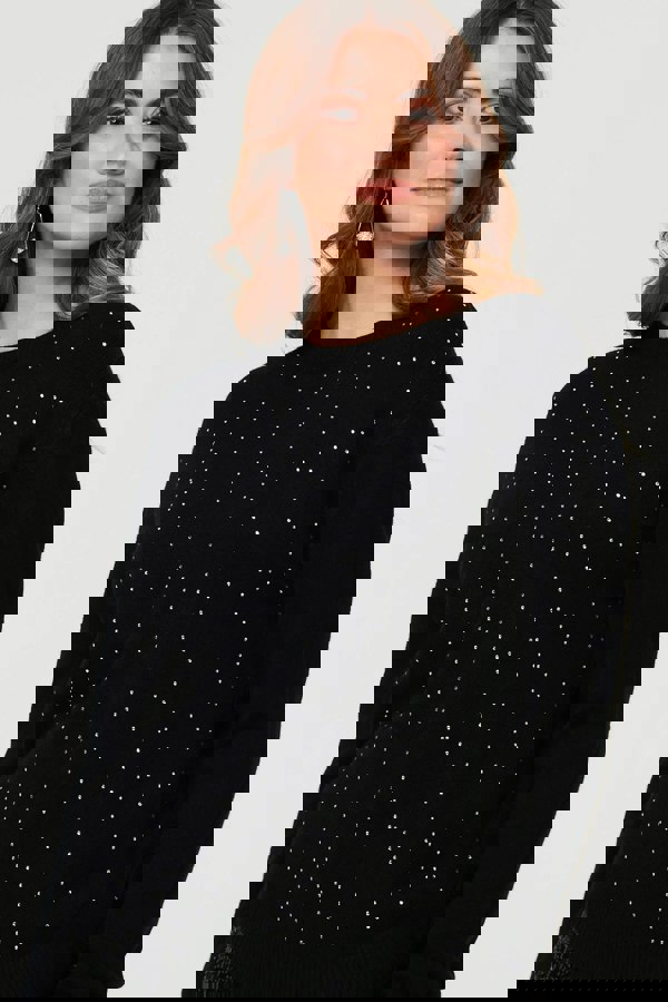 Black | Sparkle Detail Relaxed Jumper
