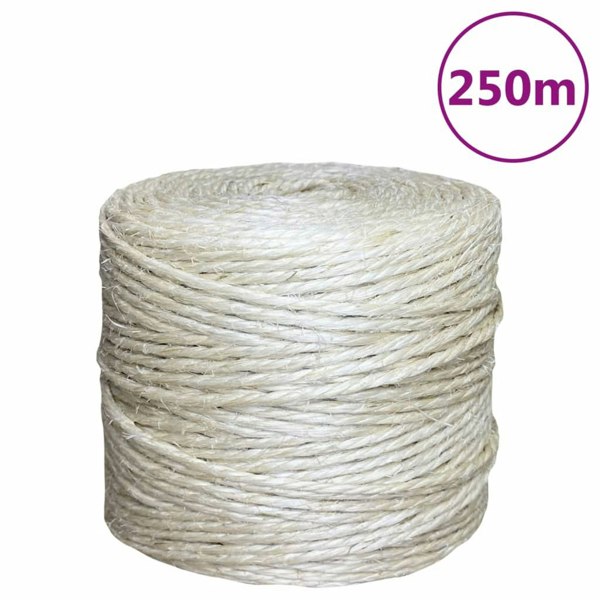 Berkfield Rope 100% Sisal 4 mm 250 m