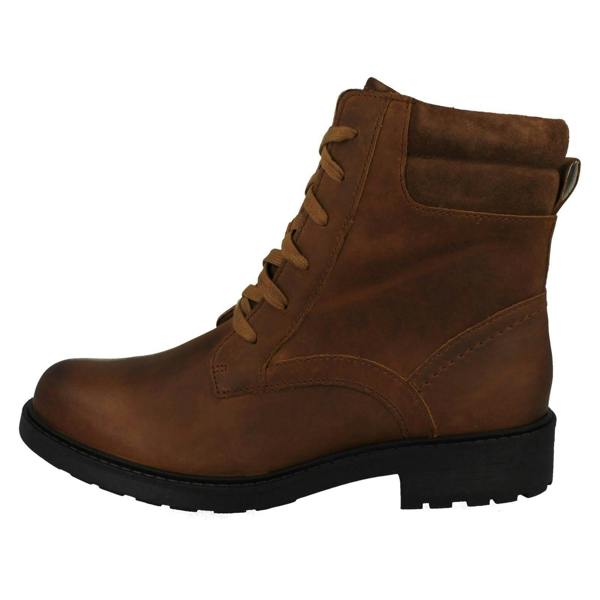 Clarks Ladies Clarks Lace Up Detailed Ankle Boots Orinoco2 Spice