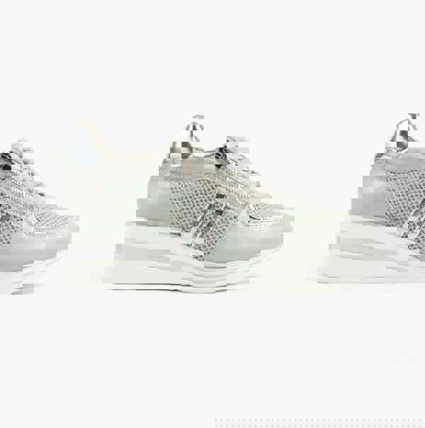 Cipriata JONE Womens Lace / Zip Trainers Silver Metallic