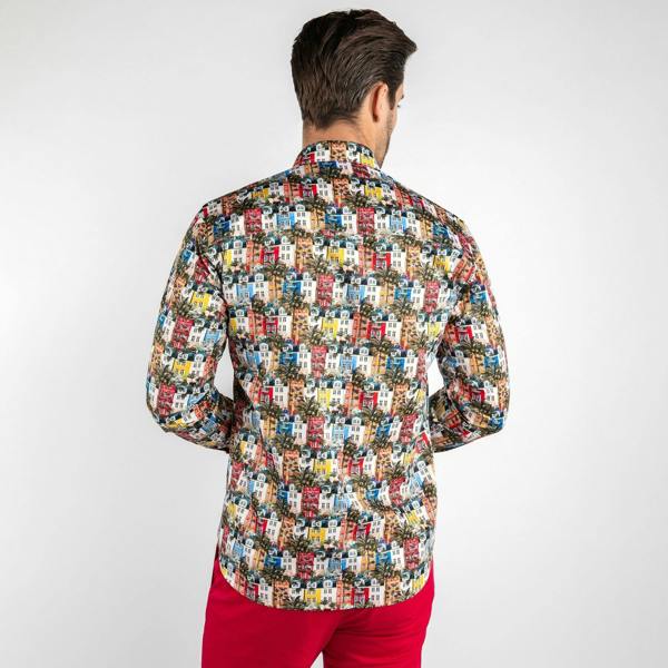 HOLIDAY HOUSES EXOTIC PRINT SHIRT - Premium Men's Patterned Shirt by Claudio Lugli | Bold Design, Tailored Fit, Best Printed Shirts