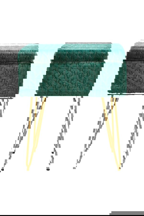 Living and Home Upholstered Storage Ottoman Vanity Stool