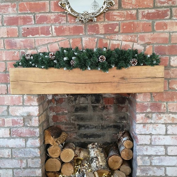 Samuel Alexander 90cm Snow King Fir Christmas Swag Garland with Pine Cones & Snow Tips