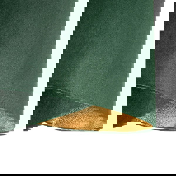 Forest Green Velvet Fabric Pendant Shade with Gold Faux Leather Lining Image 4