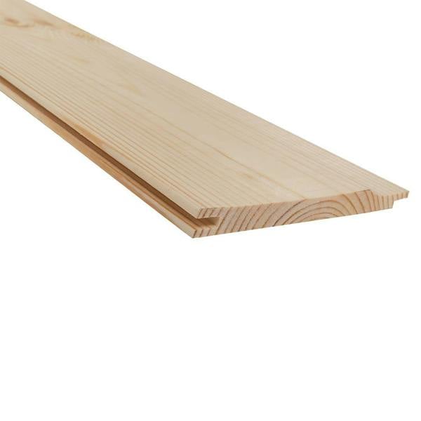 Snowdon Timber Untreated Tongue and Groove Shiplap Cladding (T) 12mm (W) 120mm (L) 2.4m - Pack of 10