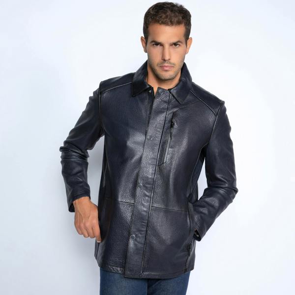 The Commander Leather Field Jacket - Premium Men's Patterned Shirt by Claudio Lugli | Bold Design, Tailored Fit, Best Printed Shirts