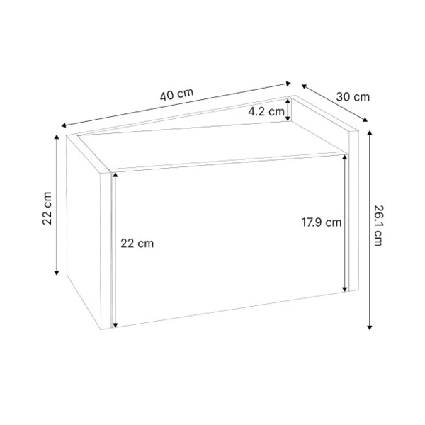 Decortie Diago Right Hand Wall Mounted Bedside Table 1 Drawer 40 x 25 x 22 cm