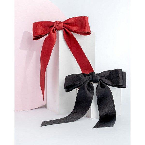 Brushworks Satin Hair Bow Duo – Red & Black