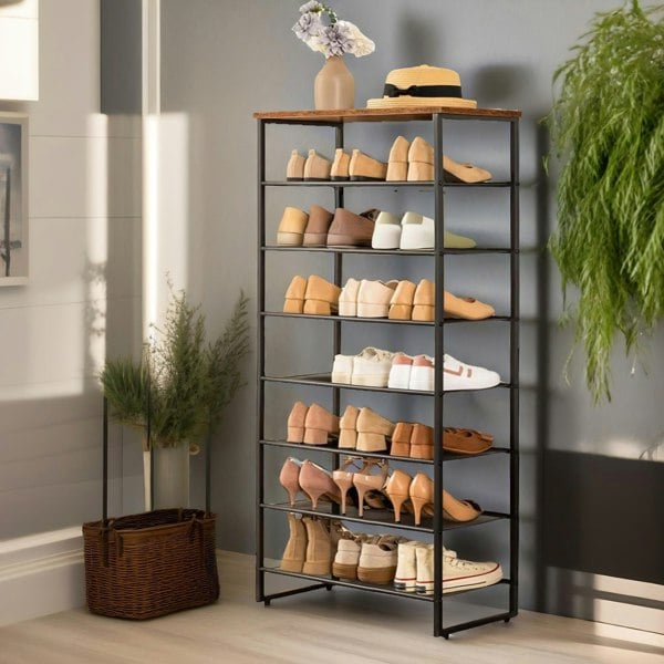 Rafaelo Mobilia 8-Tier Shoe Rack With Detachable Mesh