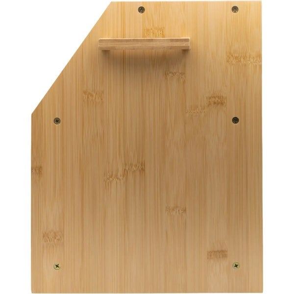 Maison des Cadeaux Large 2-Compartment Bamboo Bread Bin with Sliding Chopping Board