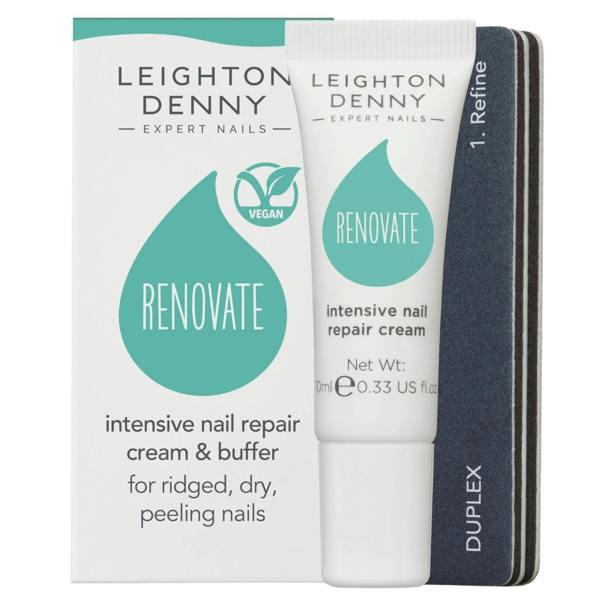 Leighton Denny Renovate Nail Repair Cream 10ml & Buffer Duo