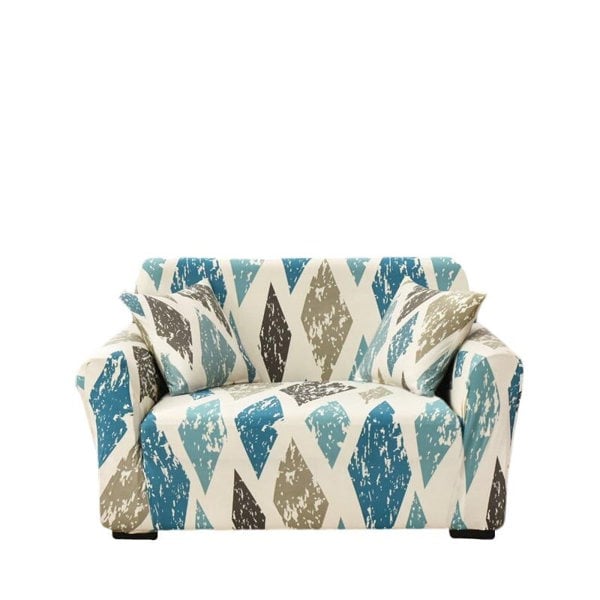 Anyhouz Anyseat 2 Seater Sofa Cover Khaki Blue Style and Protection For Living Room Sofa Chair Elastic Stretchable Slipcover