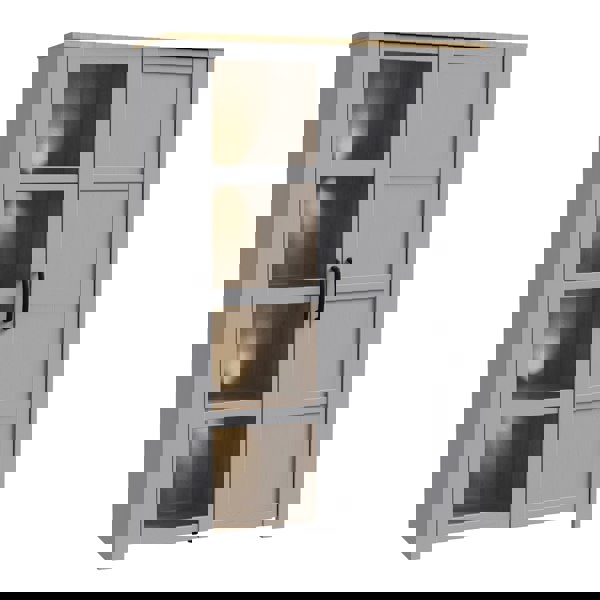 Furniture To Go Bohol Display Cabinet inc. 2x LED Lights in Riviera Oak/Grey Oak