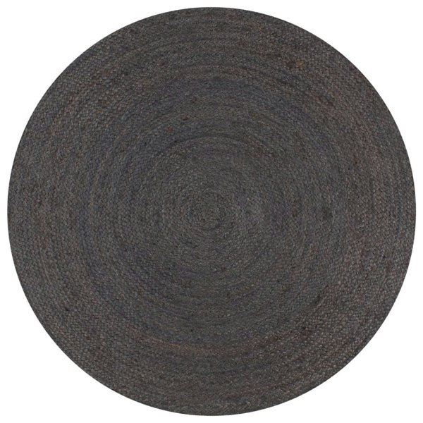 Berkfield Handmade Rug Jute Round 150 cm Dark Grey