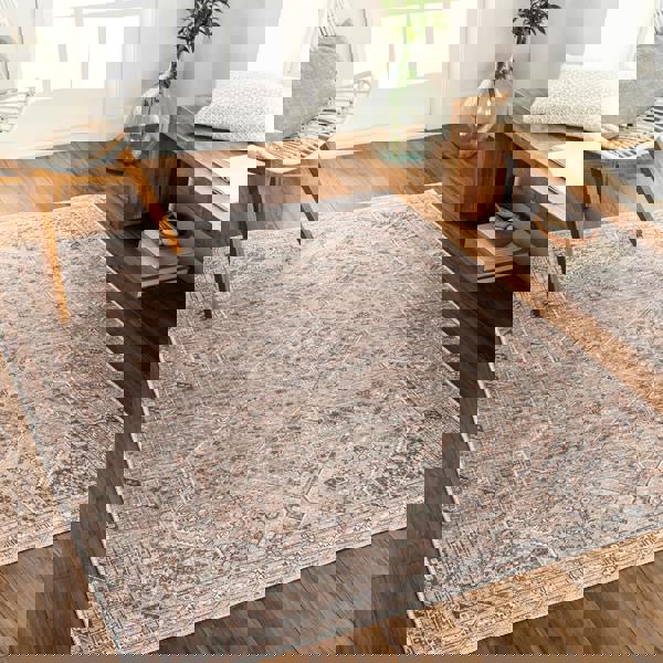 Livabliss Amelie-Washable Light Brown Traditional Vintage Boho Rug