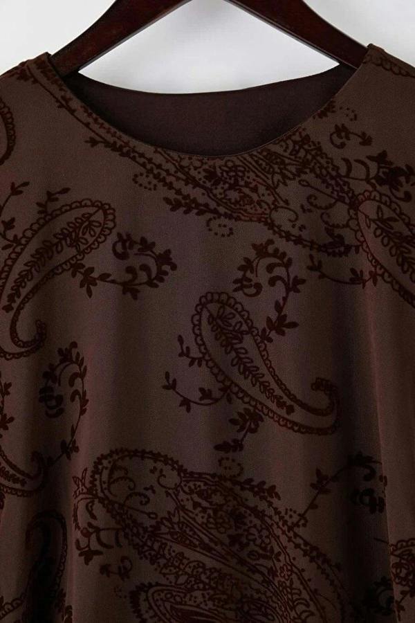 WOVCOR Flocked Tulle Long-Sleeved Boat Neck Knit