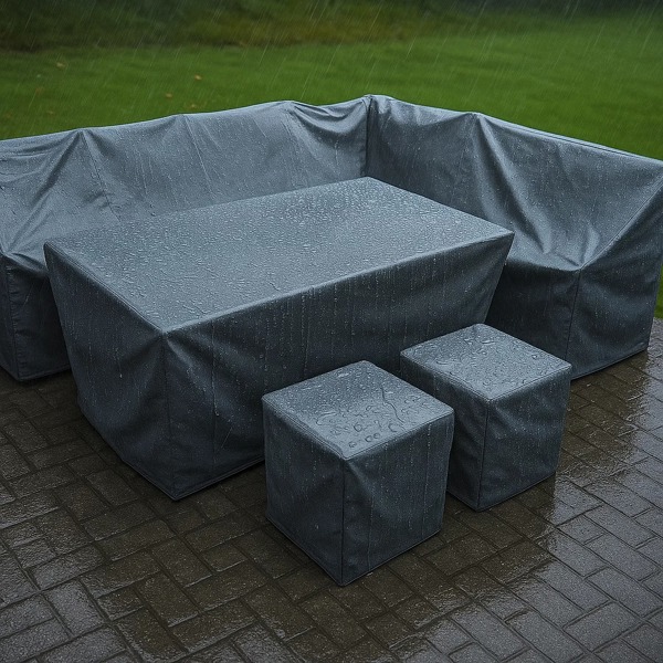 Fimous Black High Density PVC Rattan Furniture Rain Cover - Custom-Sized For Your Set