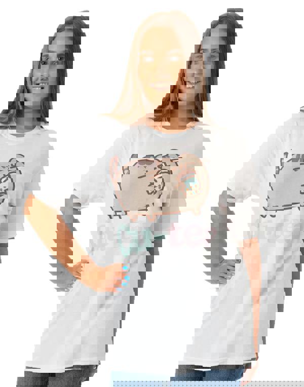 Pusheen Womens White Cutea Short Sleeved T-Shirt