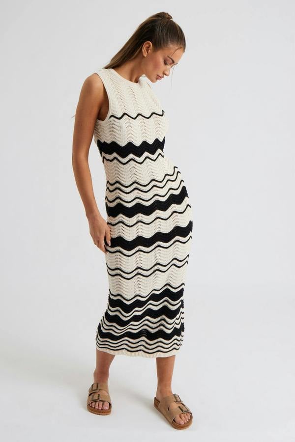 Urban Bliss Zig Zag Pointelle Midaxi Dress