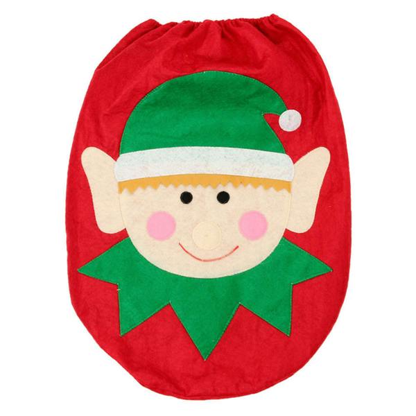 41cm Christmas Toilet Seat Cover and Bathroom Mat Set, 3 Piece Seasonal Home Decor in Soft Polyester image 8