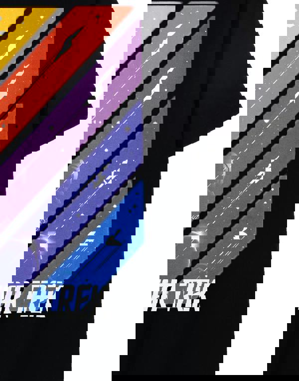 Star Trek Mens Black Ships in Space Short Sleeved T-Shirt