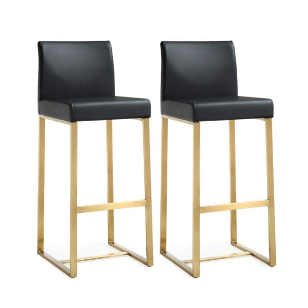 Furniture Edit Denmark Black Gold Steel Barstool Set of 2