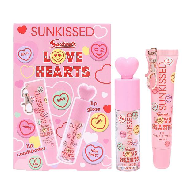 Sunkissed x Love Hearts Lip Gloss & Conditioner Lip Duo Gift Set Cherry