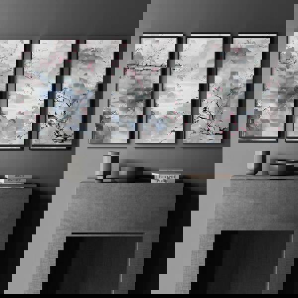 Wall Art Living Room Large | Set of 3 Chinoiserie Wall art Prints