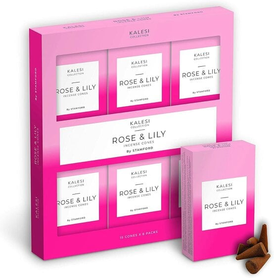 Kalesi Collection Rose & Lilly Scented Incense Cones Pack of 6