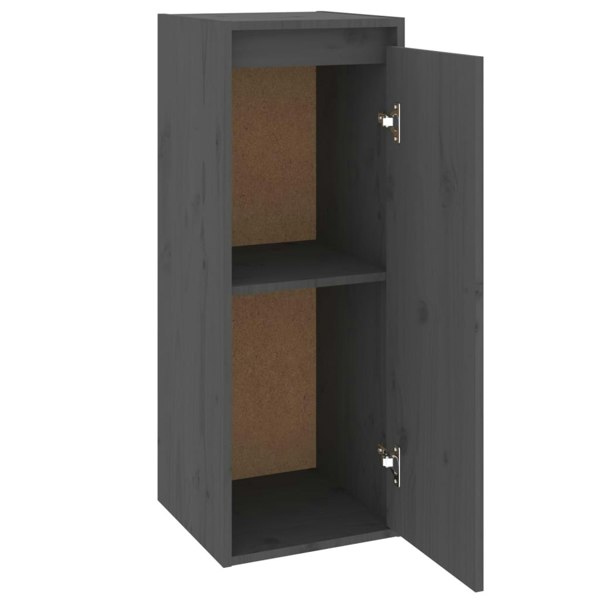 Berkfield Wall Cabinet Grey 30x30x80 cm Solid Wood Pine