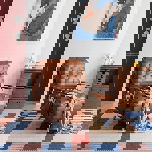 Weilai Concept Riley Single Sofa Bed, Two Seater Sofa Bed, Black Leather