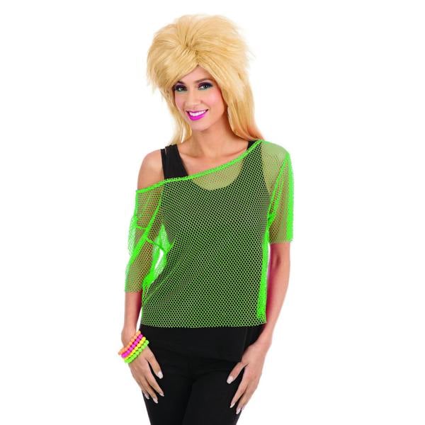 Bristol Novelty Womens/Ladies 80s Mesh Top - Green - 
