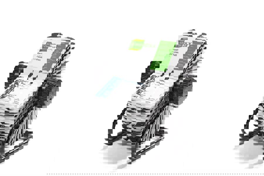 Durable VISIFIX 400 Card Rotary Business Card Holder File | A-Z Index | Black