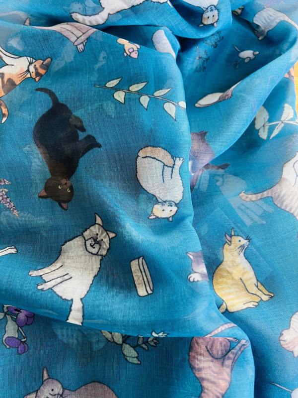 Art on Scarves Recycled Bottle Scarf - Cats