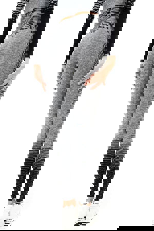 Smart Living Women's Gradient Stripe Leggings - Grey Marl/ Black