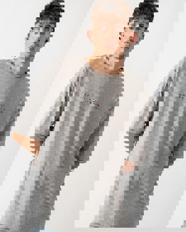 Tommy Hilfiger Contrast Logo Mens T-Shirt - Light Grey Heather