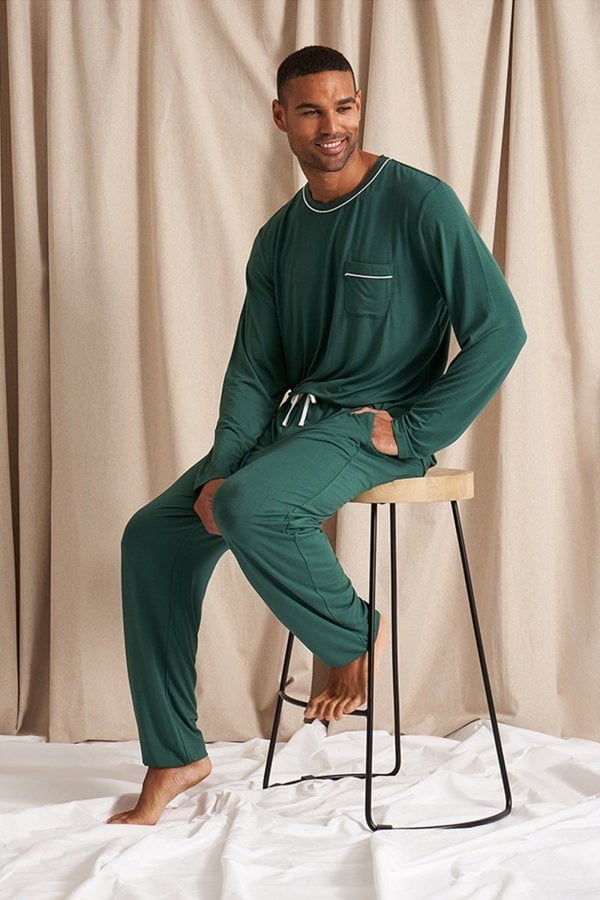 Mister You Bamboo Pyjama Set in GreenNightwear