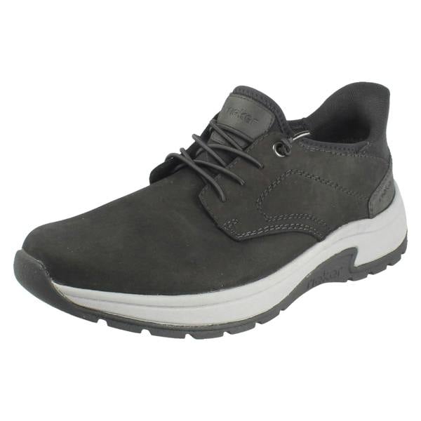 Rieker Mens Rieker Extra Wide Slip On Elasticated Lace Casual Suede Shoes 11050