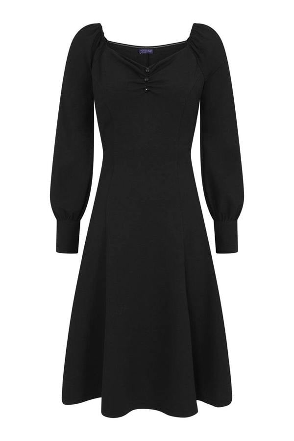 HotSquash Blouson Sleeved Scuba Fit N Flare Dress