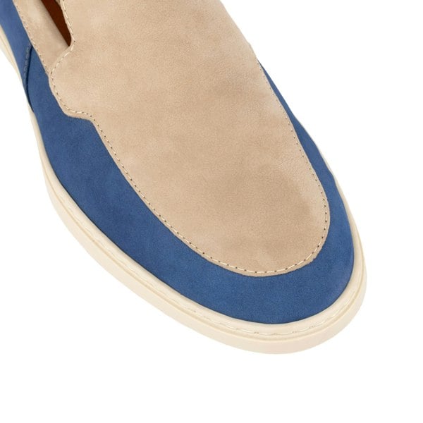 Embassy London Gareth - Cream & Blue - Men’s two Tone Suede Loafer