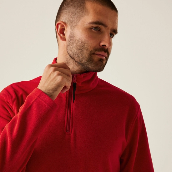 Regatta Mens Micro Zip Neck Fleece Top (170 GSM) - Classic Red