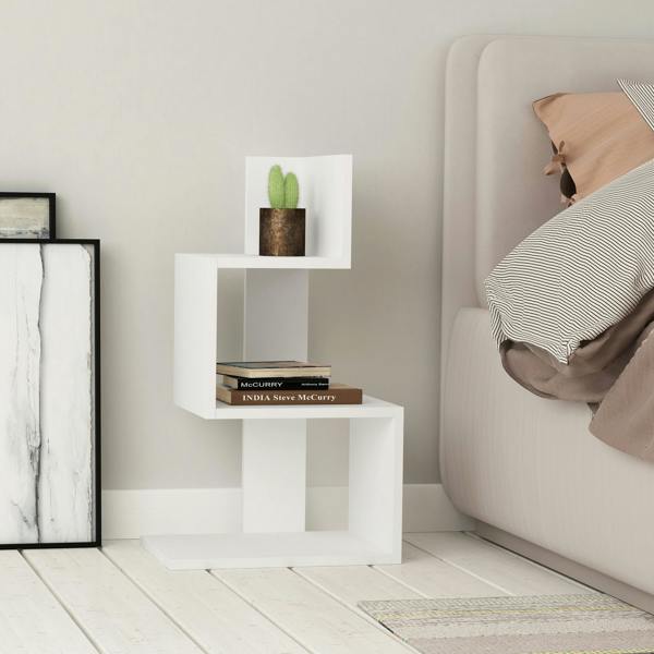 Decortie Rosie Modern 3 Tier Side Table with Storage Multipurpose End Table 72cm
